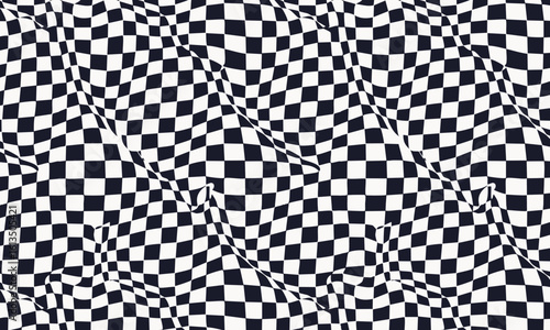 Modern Geometric Warped Grid Pattern