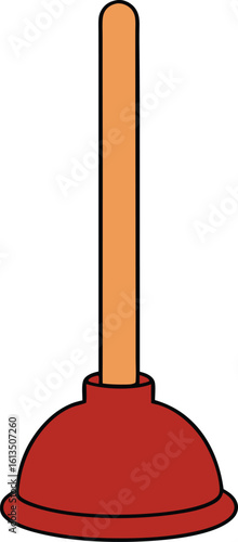 plunger vector illustration on transparent background