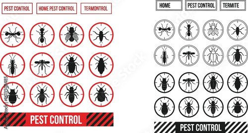 Pest control services vector illustration for home and commercial pest management needs