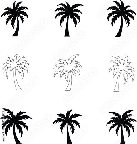 Silhouetted Palm of Trees Collection 