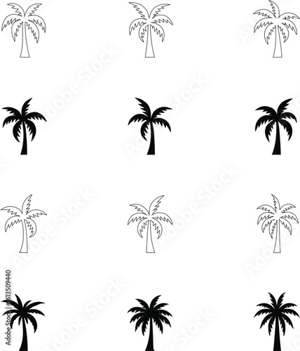 Silhouetted Palm of Trees Collection 