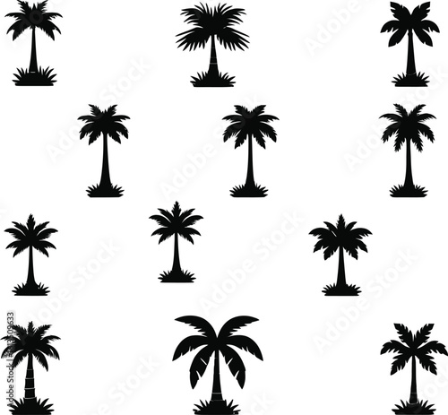 Silhouetted Palm of Trees Collection 