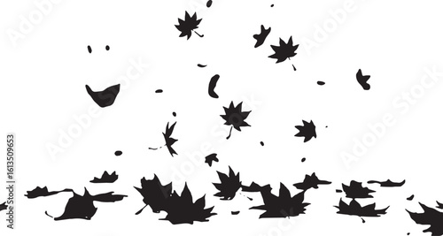 Autumn Leaves Scattered on Ground Fall Season Foliage Illustration Vector