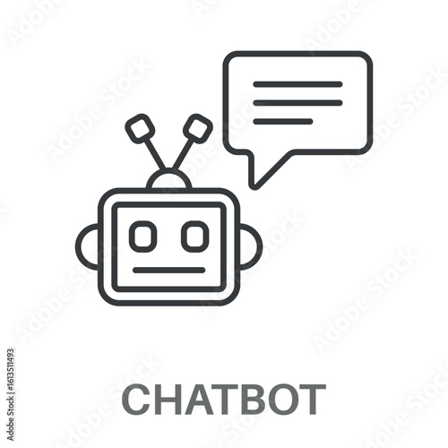 Simple Chat Bot Design Icon, Simple Style Design Inspiration For Any Logos Interface And Purpose