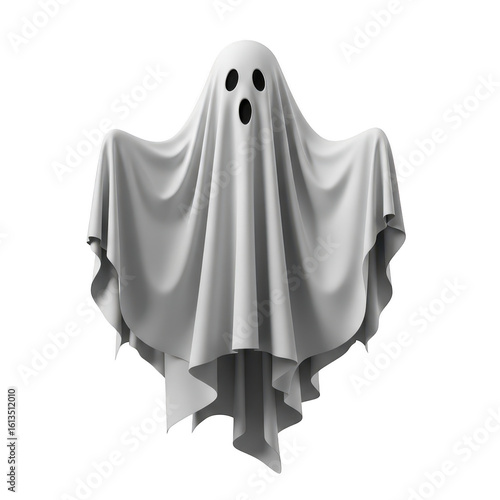  a friendly ghost character isolated on transparent background, perfect for halloween themes and spooky celebrations