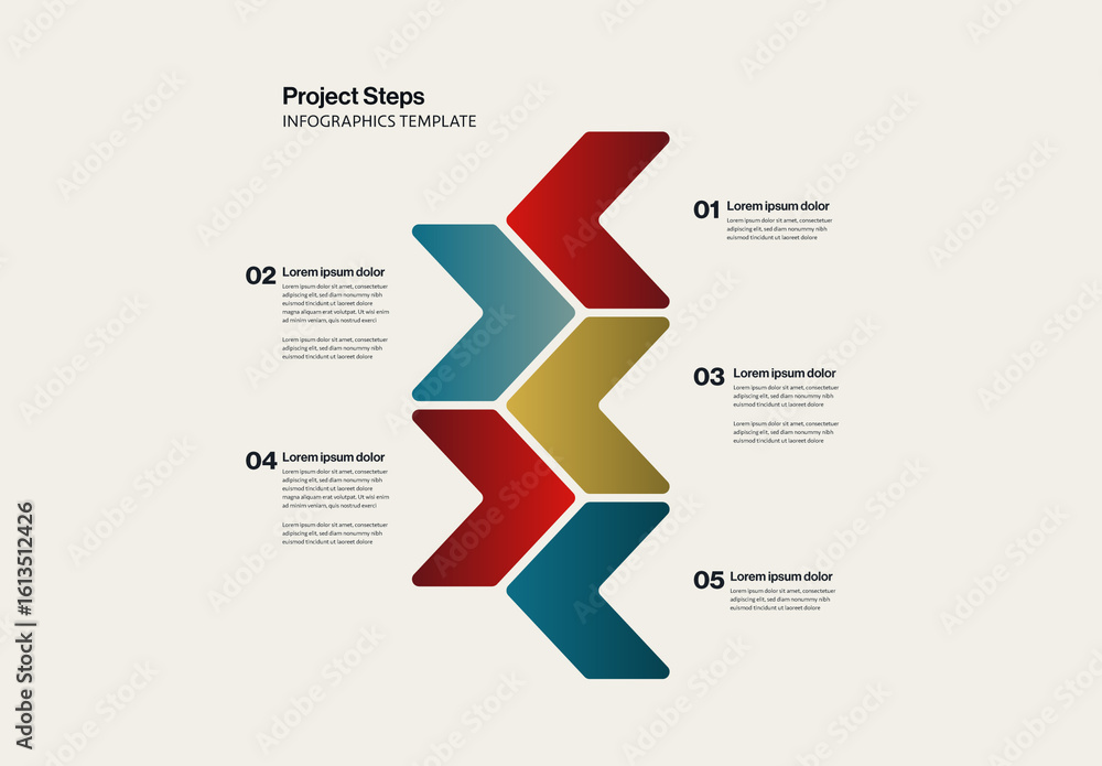 Project Steps Infographic Template with Arrows Elements Stock Template ...