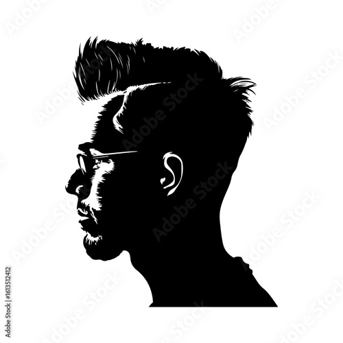 Crew Cut Hair Silhouette