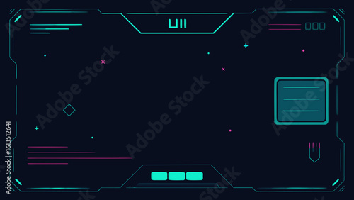 Dark Sci Fi Dashboard Background with Glowing UI
