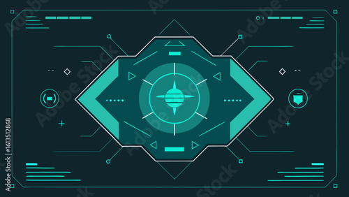 HUD Overlay Design with Soft Teal Highlights