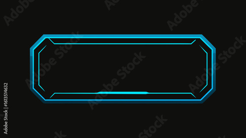 Wallpaper Mural Minimalist Glowing Panel with Blue Outlines Torontodigital.ca