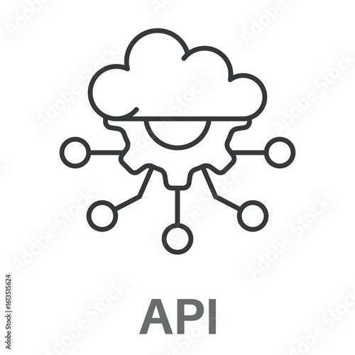 Simple Application Programming Interface Technology Design Icon, Simple Style Design Inspiration For Any Logos Interface And Purpose