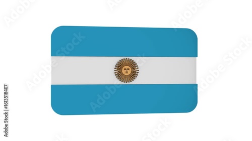 3D Argentina rotating flag