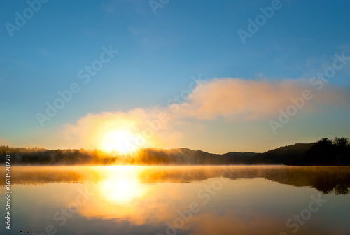 Wallpaper Mural The beautiful sunrise on steamy Lake Mladost, Veles, North Macedonia Torontodigital.ca