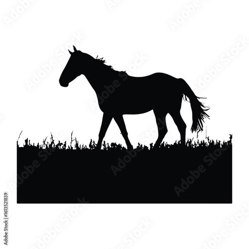 running horse vector silhouette