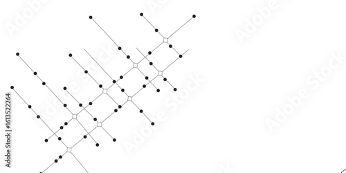 A beautiful Chaotic abstract line seamless pattern .Technology black illustration . Connected lines with dots .graphic background dots with connections for your design, illustration	
