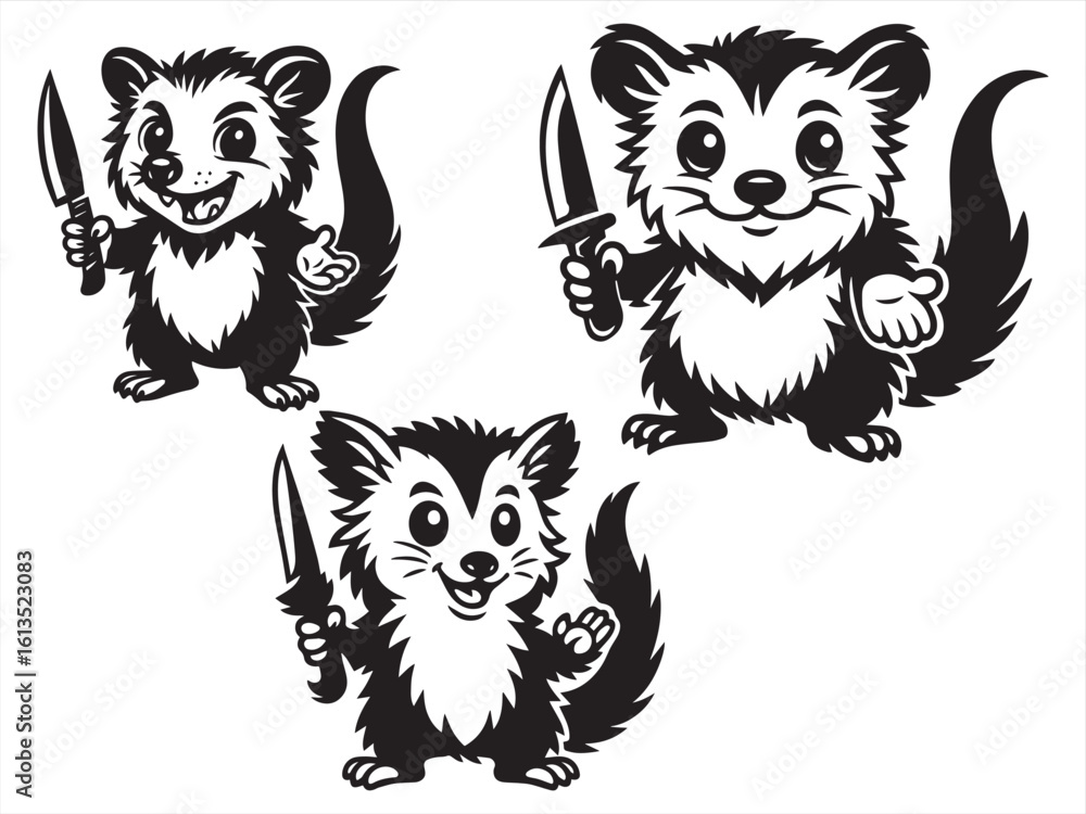 Fototapeta premium Killer Panda with Knife – Creepy Cute Horror SVG