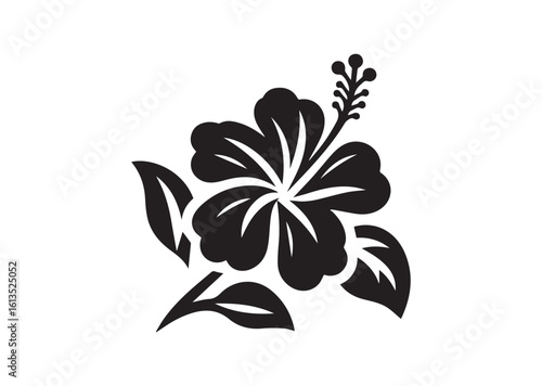 Hibiscus flower silhouette vector illustration