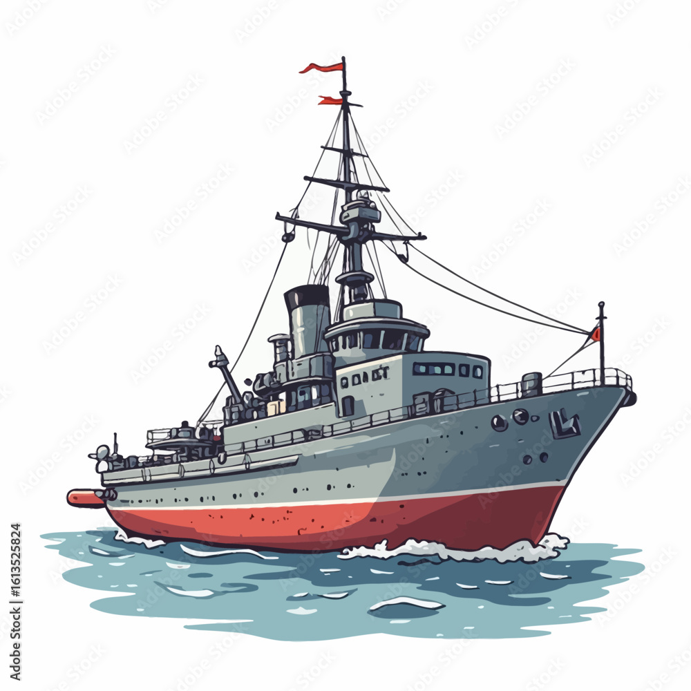 Naklejka premium Battle Ship Very Cool Design