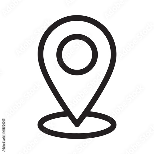 Location icon, a map pin, map marker, place marker, silhouette vector icon, symbol on white background