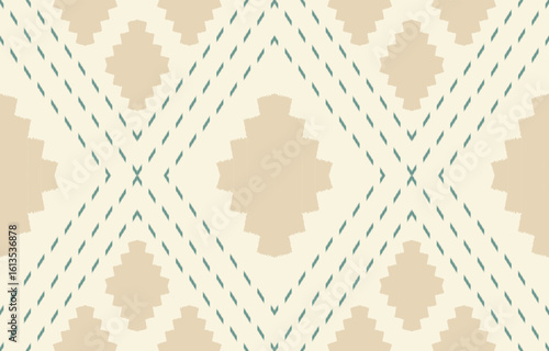Ethnic abstract ikat art. Aztec ornament print. geometric ethnic pattern seamless  color oriental.  Design for background ,curtain, carpet, wallpaper, clothing, wrapping, Batik, vector illustration.