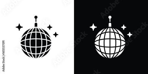 Mirror ball icon or logo isolated sign symbol vector illustration Collection