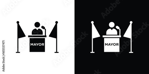 Mayor icon or logo isolated sign symbol vector illustration Collection
