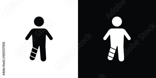 Man with broken leg icon or logo isolated sign symbol vector illustration Collection
