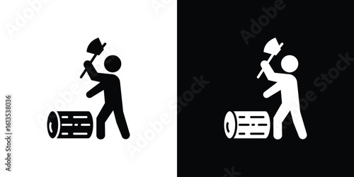 Lumberjack icon or logo isolated sign symbol vector illustration Collection