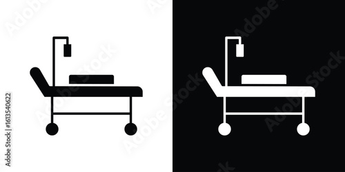 Hospital bed icon or logo isolated sign symbol vector illustration Collection