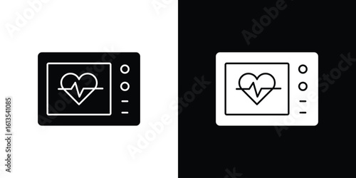 Heart rate monitor icon or logo isolated sign symbol vector illustration Collection