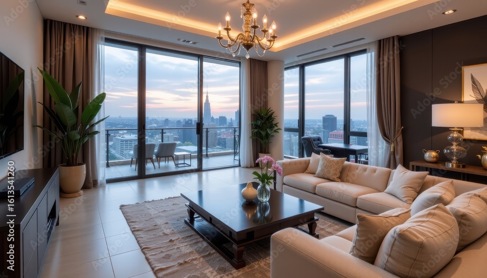 Obraz premium a professional smart home setup with embedded biometric access control units, in a luxury penthouse environment, designed for real estate virtual tours.