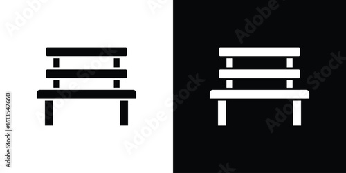 Garden Bench icon or logo isolated sign symbol vector illustration Collection