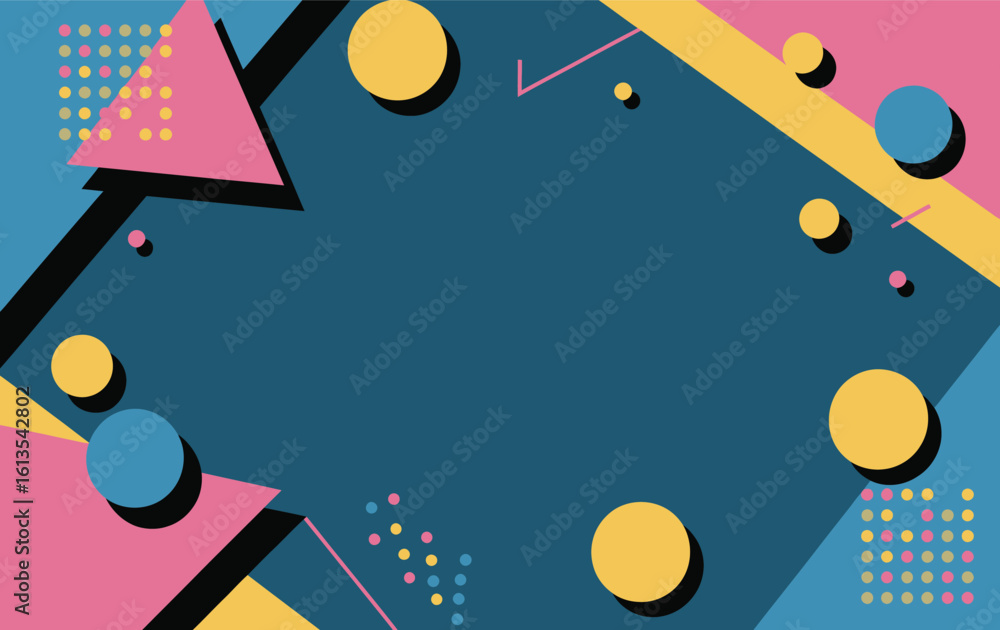 Obraz premium A funky retro background with geometric shapes and colors