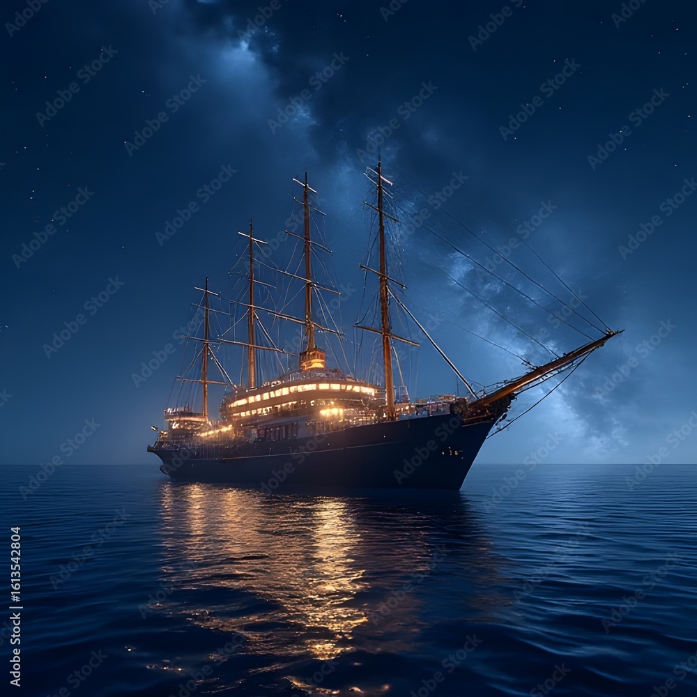 Fototapeta premium old ship in the sea