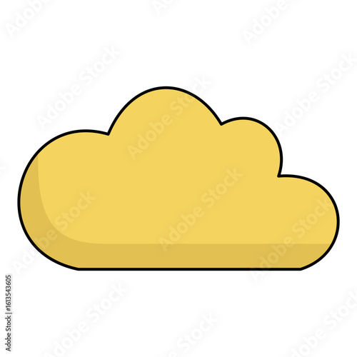 Yellow cloud isolated vector, cloud computing icon