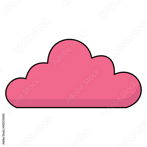 Isolated vector pink cloud, cloud computing icon