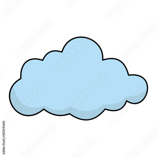Light blue cloud isolated vector, cloud computing icon