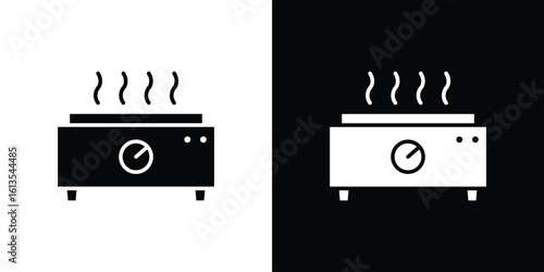 Electric hot plate icon or logo isolated sign symbol vector illustration Collection