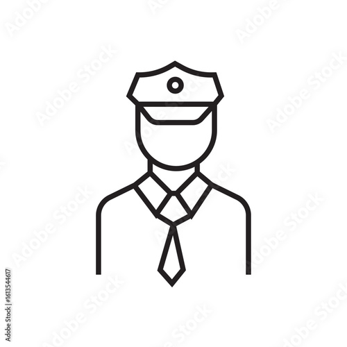 police officer icon outline editable stroke line drawing eps