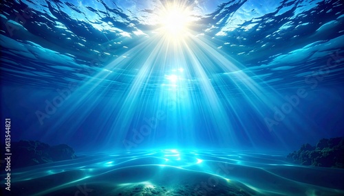Subaquatic Serenity: Sunbeams Dance on Ocean Floor