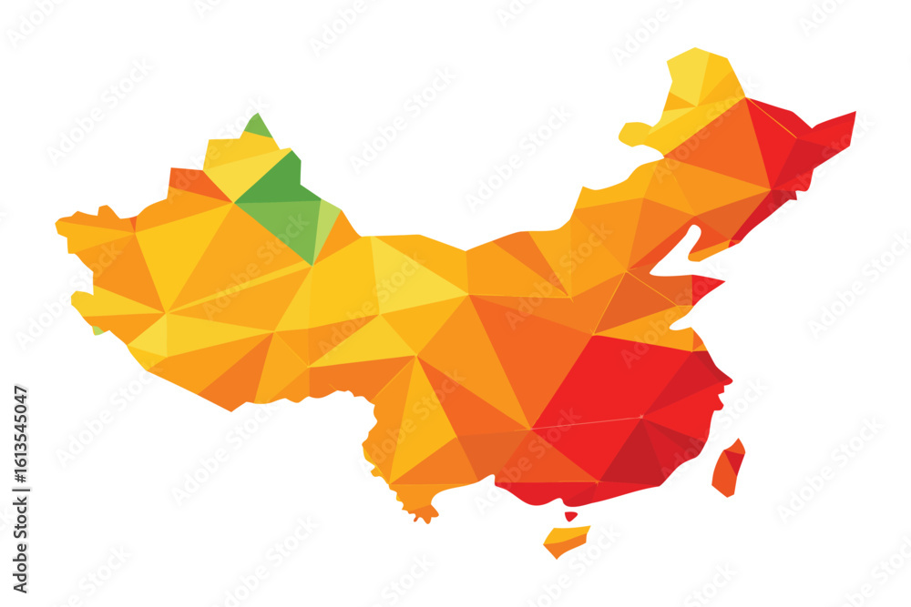 Obraz premium Polygon China map