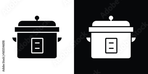 Crock pot icon or logo isolated sign symbol vector illustration Collection