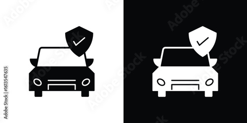 Car insurance icon or logo isolated sign symbol vector illustration Collection