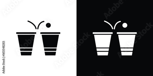 Beer pong icon or logo isolated sign symbol vector illustration Collection