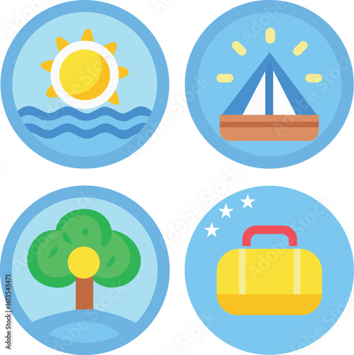 travel icons set