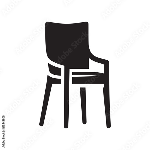 stylized chair logo icon illustration flat