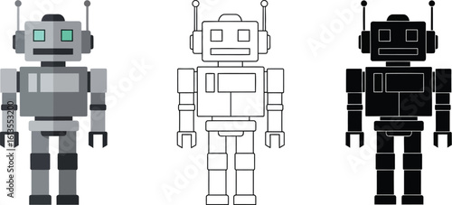 Robot illustration set ai generated cartoon robots vector graphic design for websites and blogs