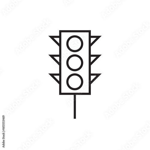 road signal icon outline editable stroke line drawing eps
