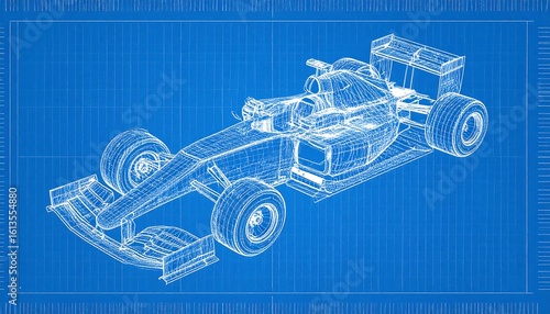 F1 racing car blueprint