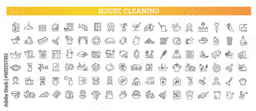 Home cleaning icons